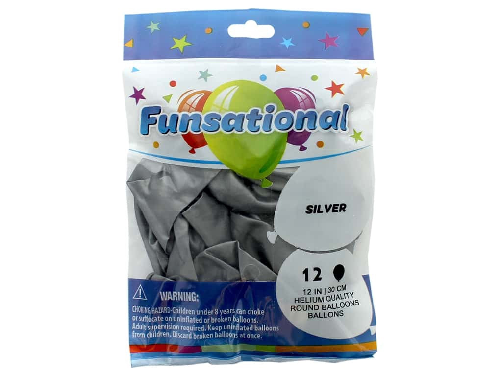 Party Balloons Funsational 12" 30CM 12PCS Pack Helium Quality Round