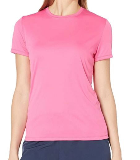 HANES Women Tshirt Round Neck Cool Dri Pink