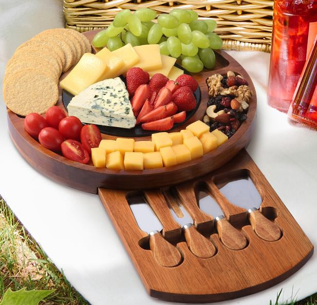 CTFT Charcuterie Board Meat Platter with Knife Set & Marble Plate