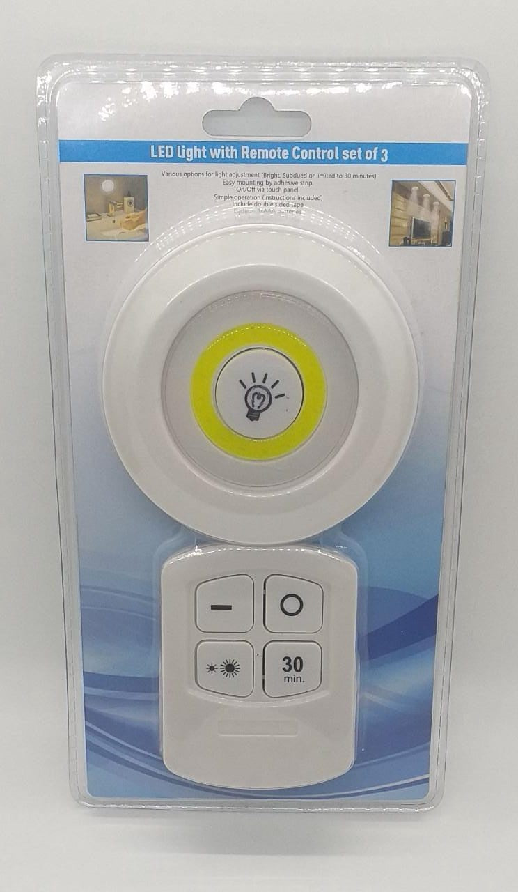 LED Light with Remote Control Set of 3