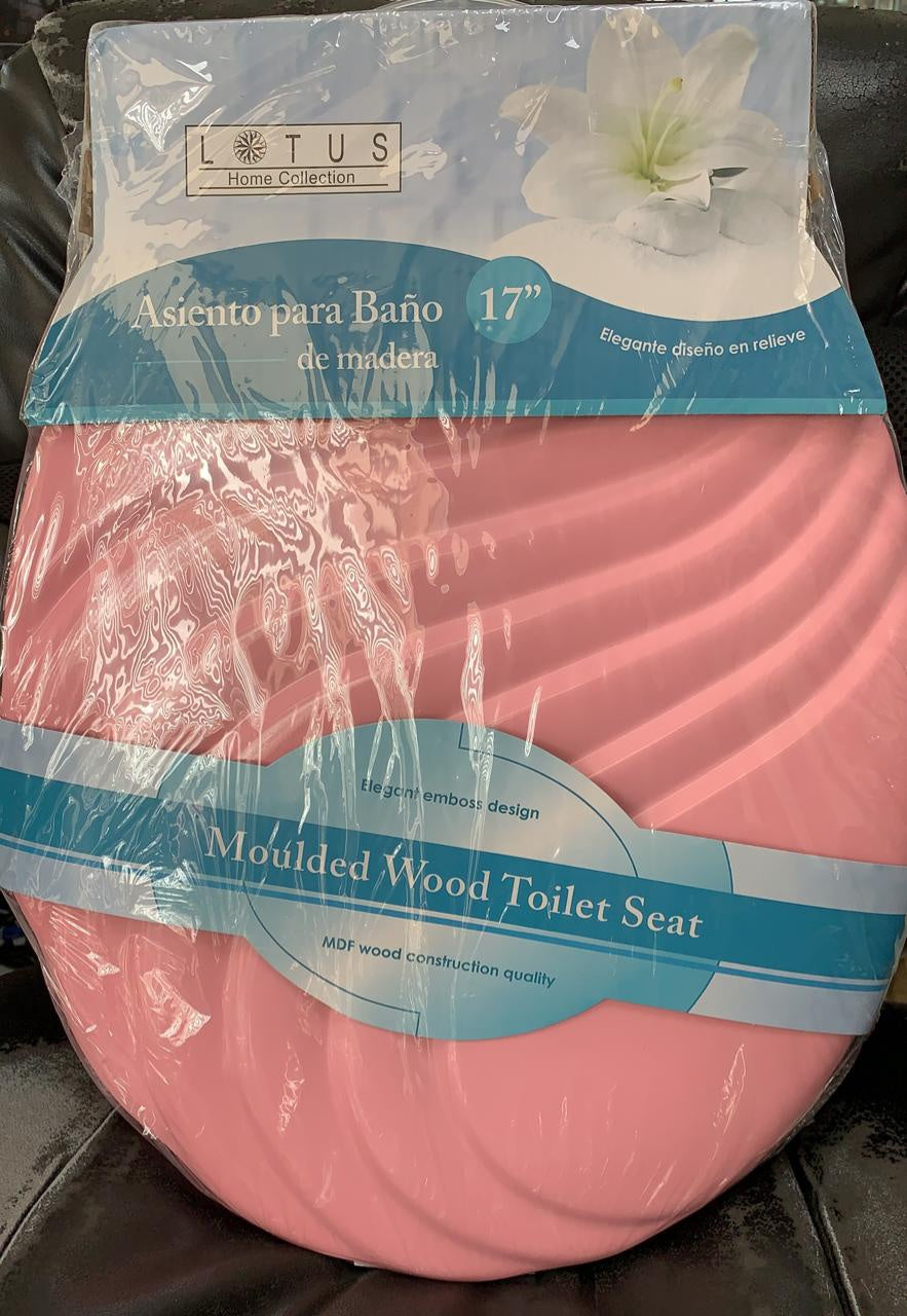 LOTUS Toilet Seat Wood #LT-7054P W/WAVE Pink