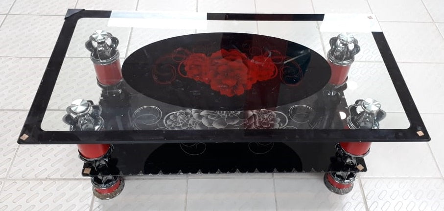 Glass Table M7 Red Rose