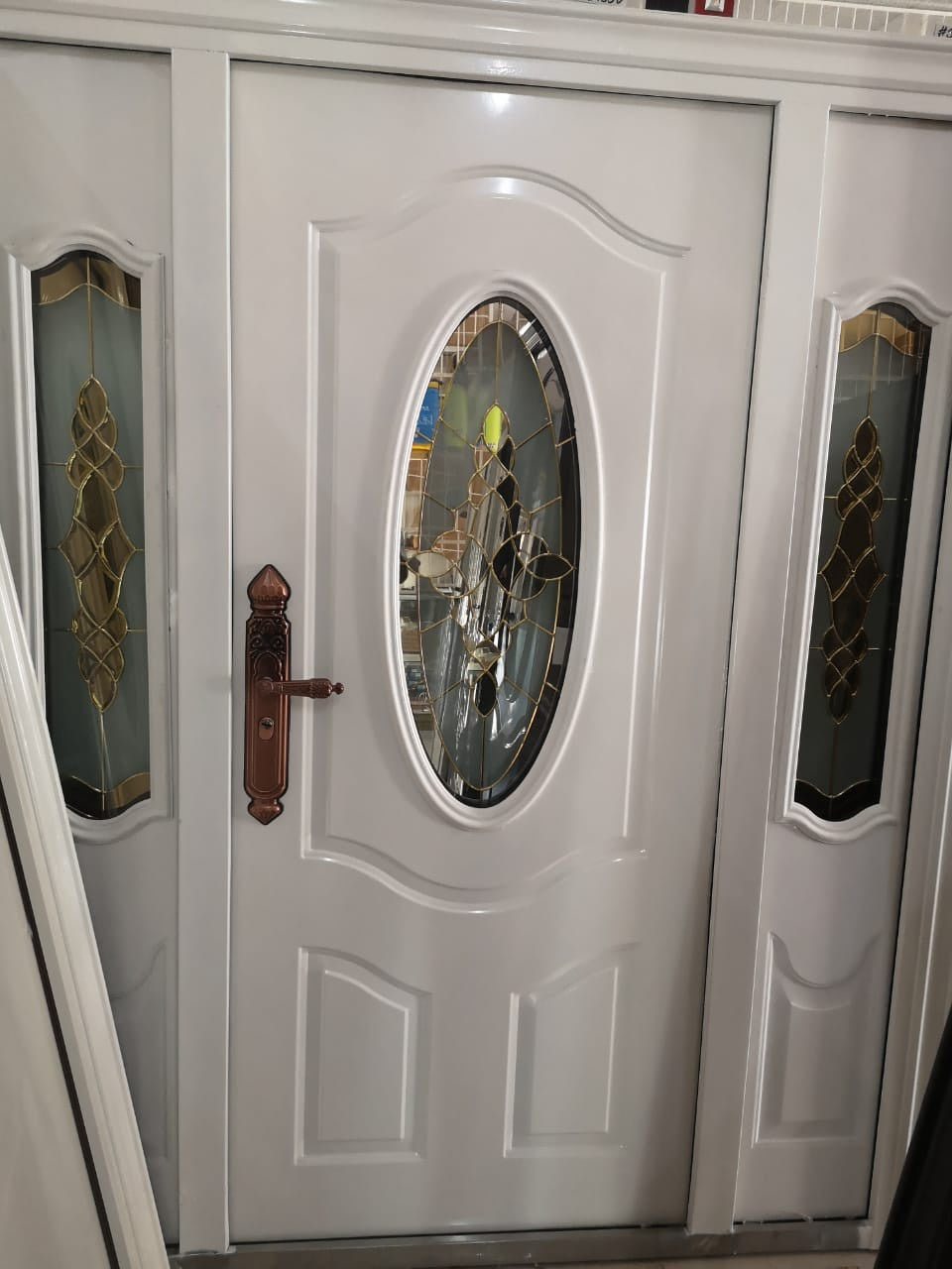 Door Metal White Glass with Double Side Panels 2050X1660X70MM