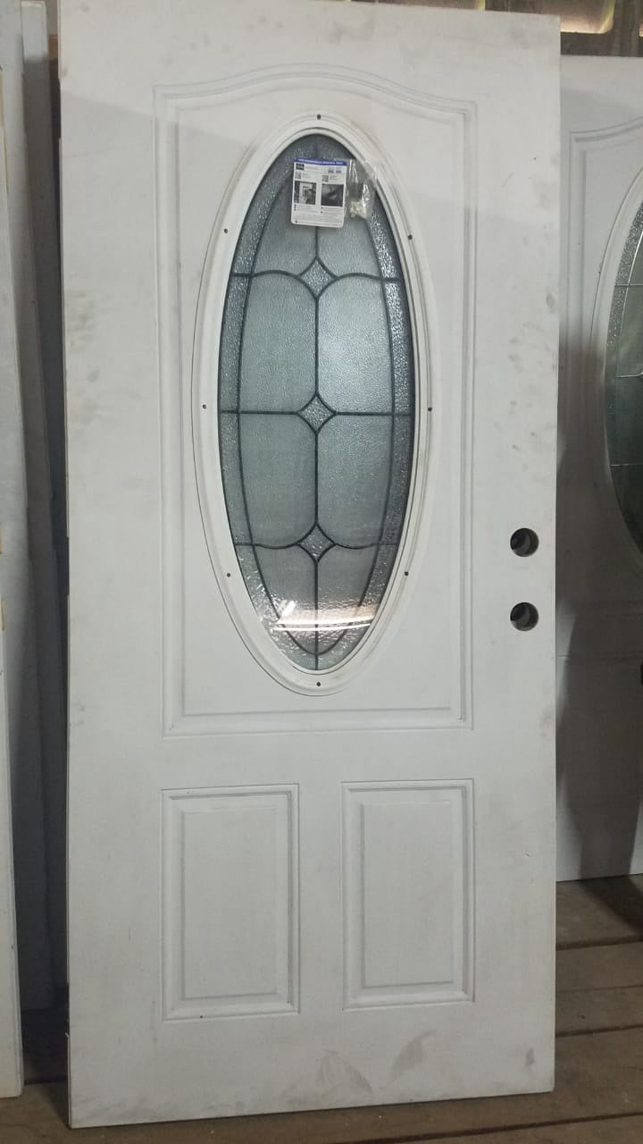 JELDWEN Door Steel Oval Nickle M/BAY R00406JW 36X80 Without Lock and Frame