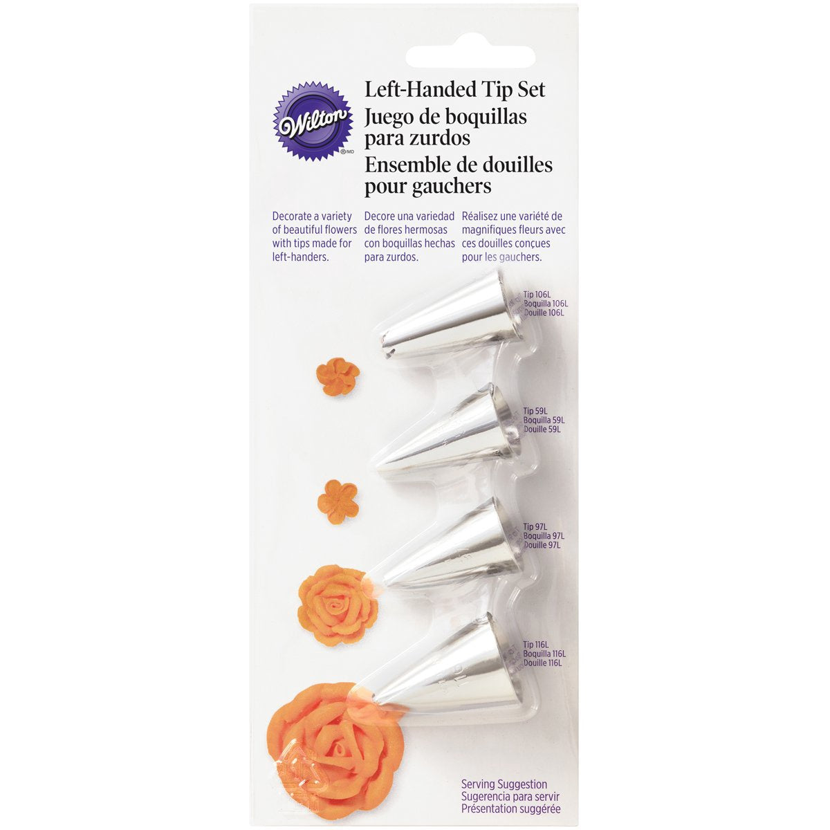 WILTON Baking Tip LEFT-HANDED Tip Set 418-9615
