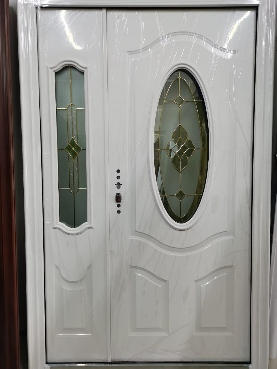 Door Metal White Glass with Single Side Panel 2050X1280X50MM