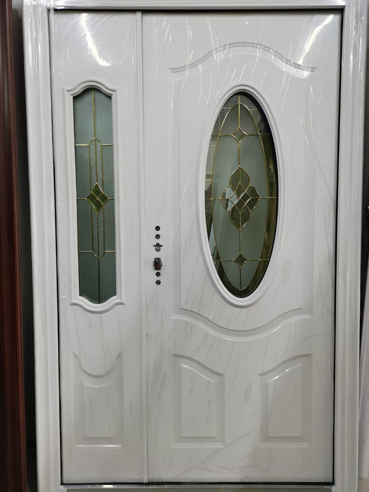 Door Metal White Glass with Single Side Panel 2050X1280X50MM