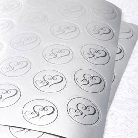 WILTON Party Envelope Decorating Silver Heart Seals 50PCS Pack 1008-628