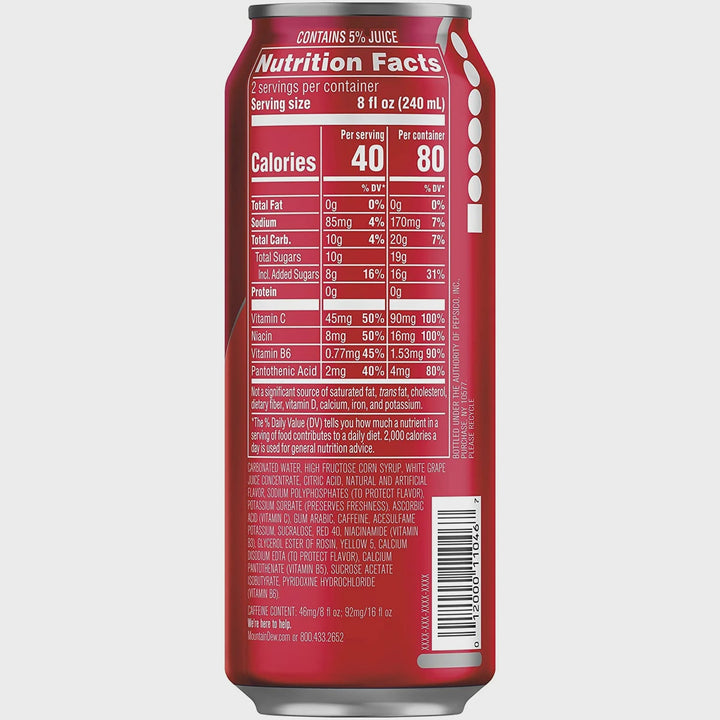 DDL Kickstart Mtn Dew Fruit Punch Can 16FL OZ 473ML