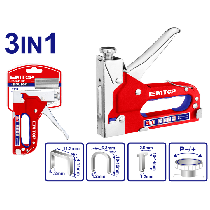 EMTOP Staple Gun ESGU1001 Heavy Duty with Staple