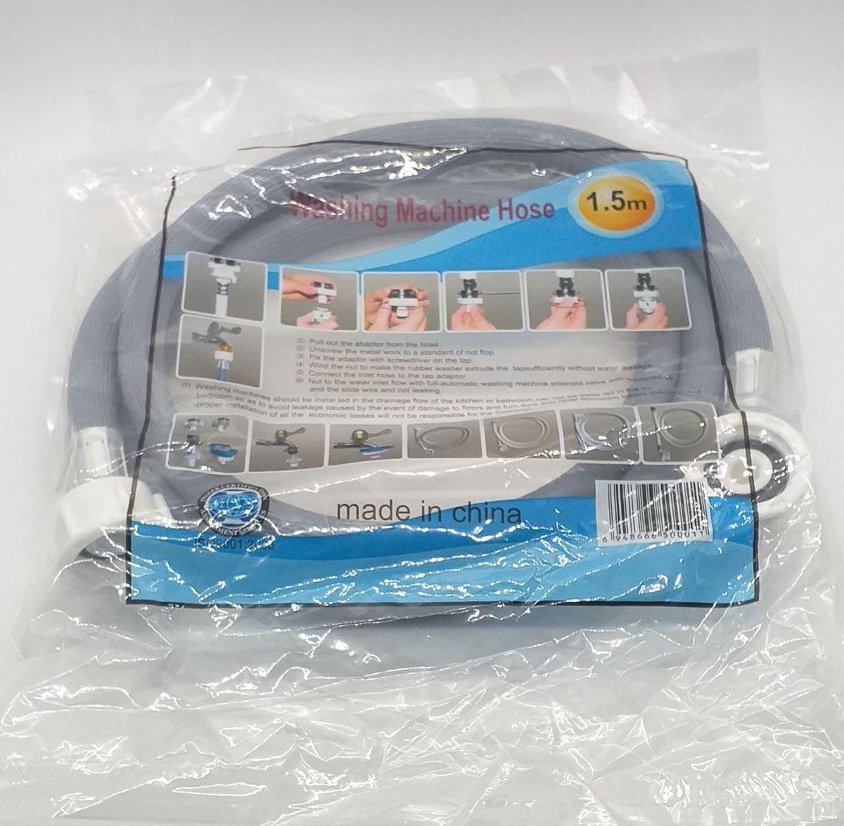 Washing Machine Hose Inlet 1.5M Grey