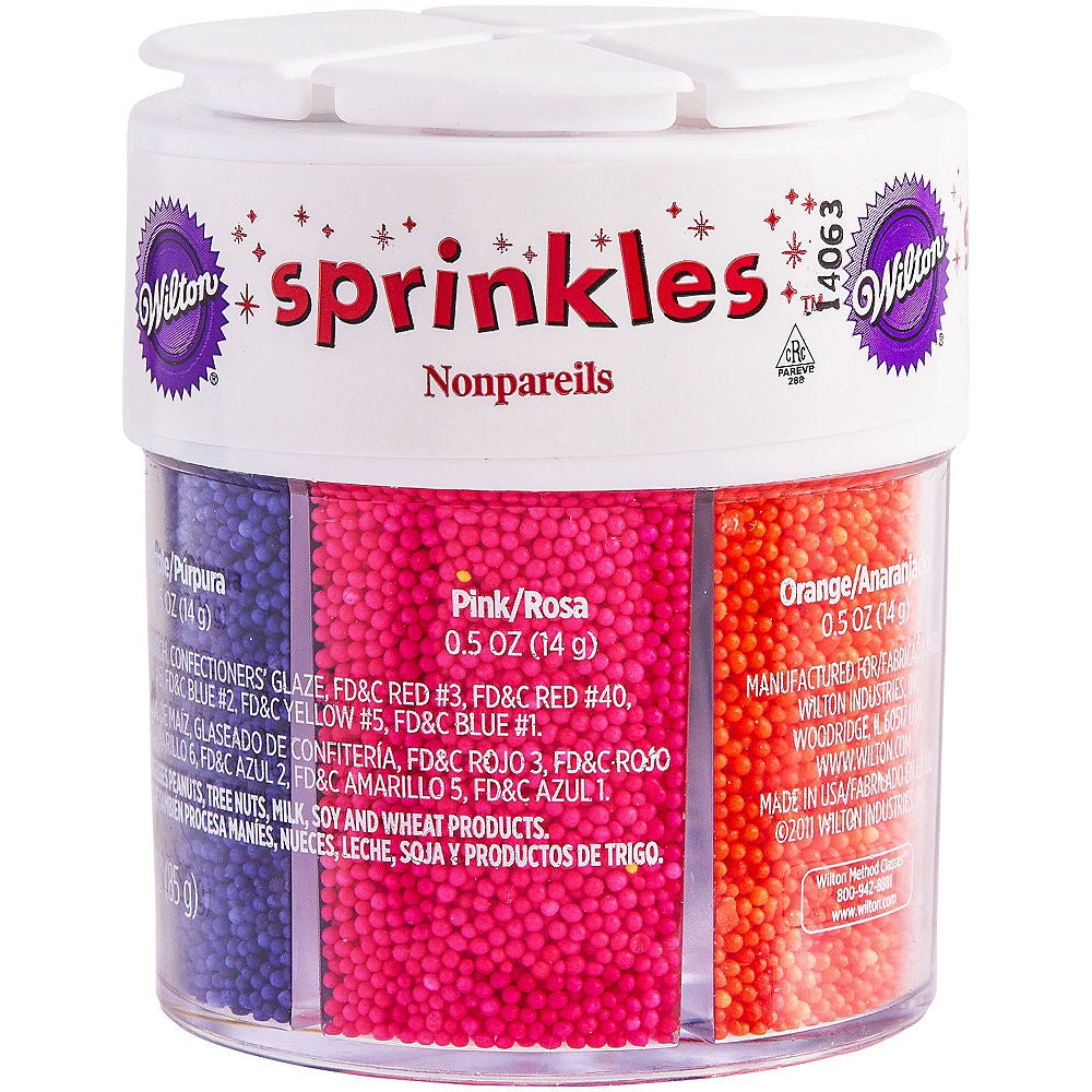 WILTON Baking Sprinkles Nonpareils 6 Color 2201-1544 3OZ 85G