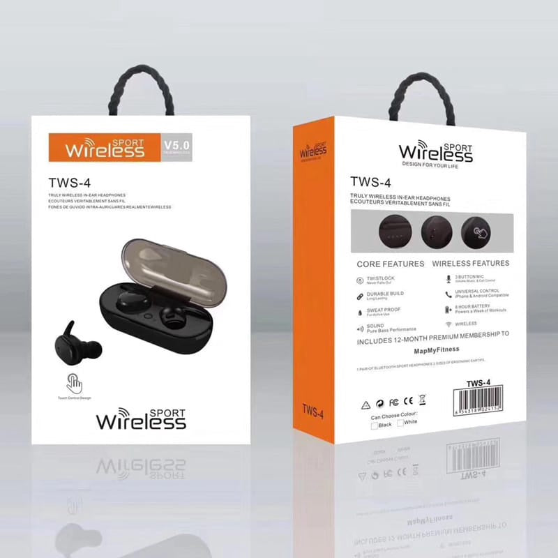 GENERIC Earpiece Bluetooth TWS-4 Earbuds with Charging Case