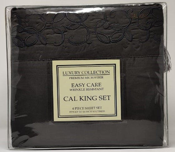 LUXURY COLLECTION Bedsheet Set Cal King 4-PIECE Easy Care