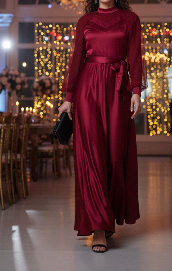 Dress Evening Occasion Satin Gold / Blush / Burgandy / Black
