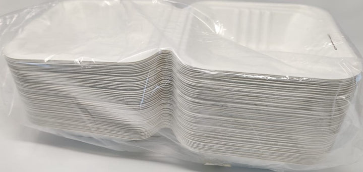 Food Box Biodegradable 6" X 6" 50PCS Pack 1 Comparment