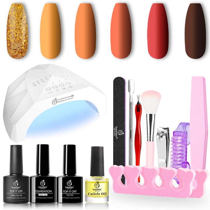 BEETLES Nails 6 Colors Home Diy Gel Nail Polish Starter Kit 18