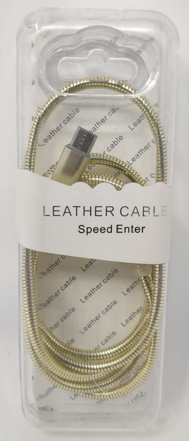 USB Cable Micro & Lighting Leather Speed Enter IN Clear Case