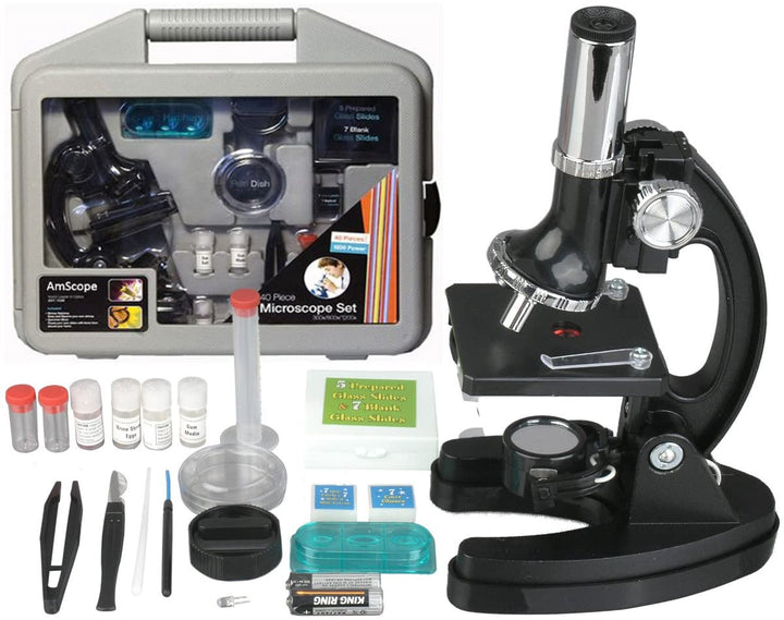 IQ CREW Microscope Kids Beginner Stem Carrying Case Black