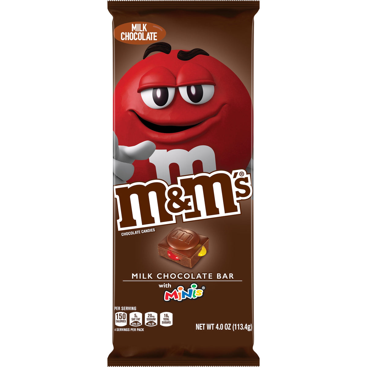 M&M Milk Chocolate Bar with Minis 4.0OZ 113.4G