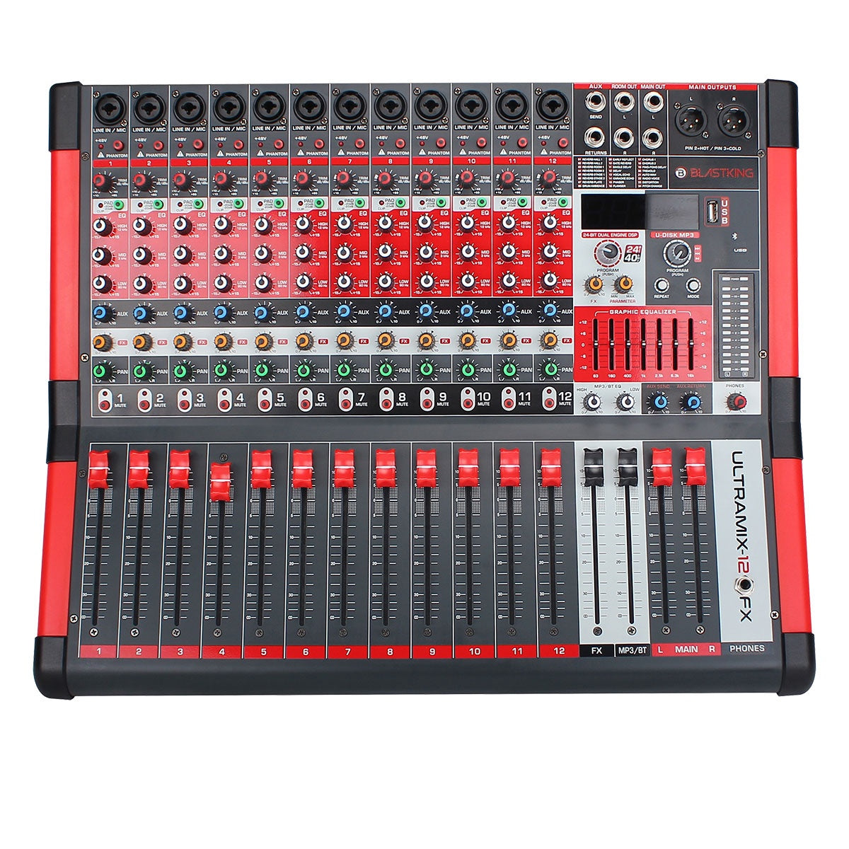BLASTKING Mixer ULTRAMIX-12FX 12CHANNEL with Digital Fx