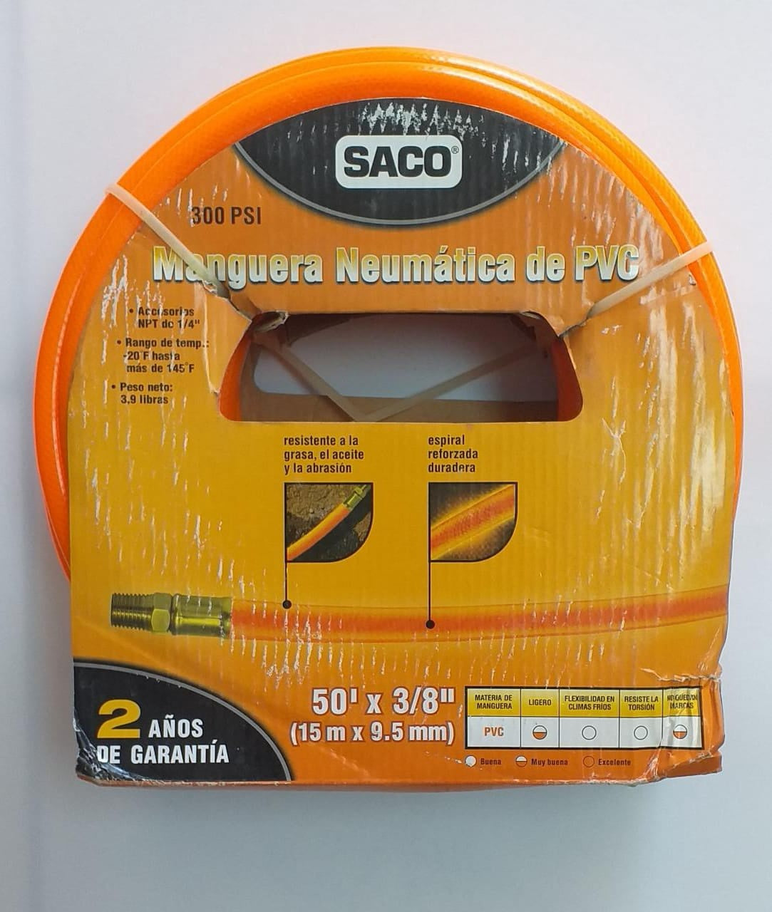 SACO Air Hose 3/8 X 50FT 300 PSI Roll FR-33151