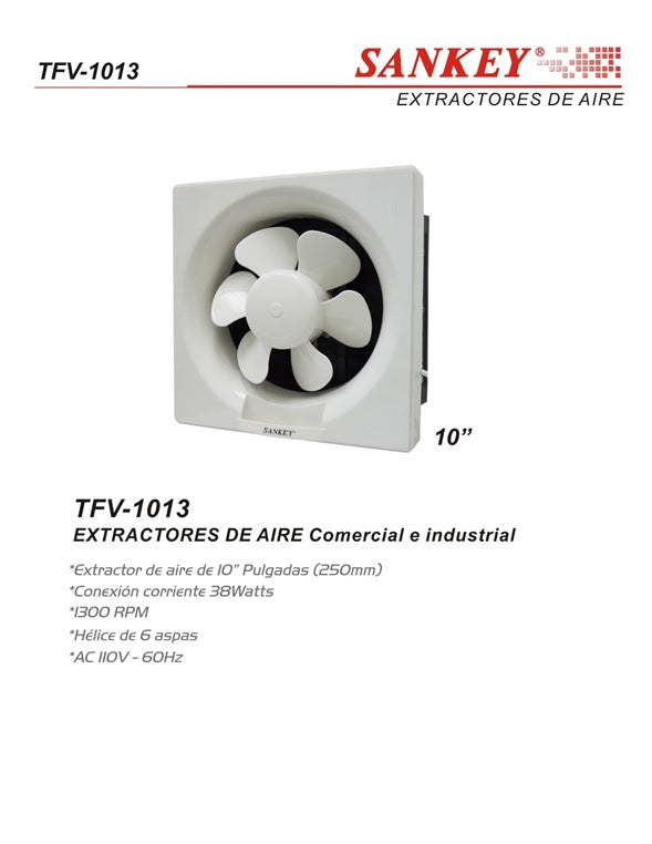 SANKEY Fan 10" Wall Extractor TFV-1013 110V