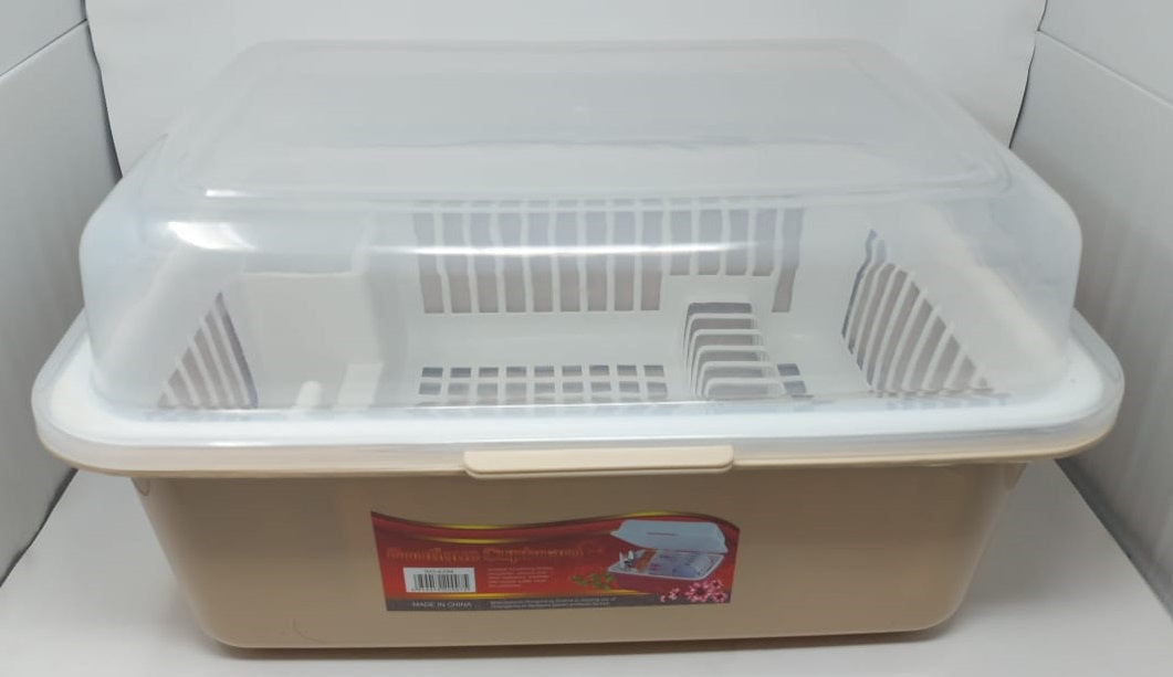 Dish Rack 1 Layer with Cover Plastic 6204 Boutique Cupboard Large