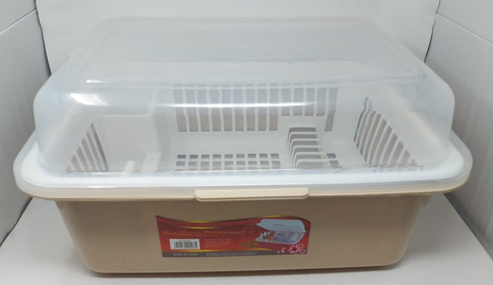 Dish Rack 1 Layer with Cover Plastic 6204 Boutique Cupboard Large