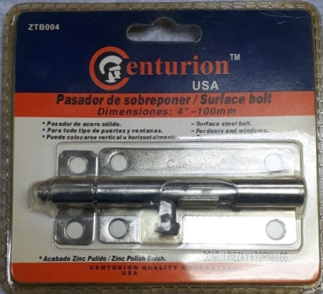 CENTURION Tower Bolt 4" Nickle #ZTB004