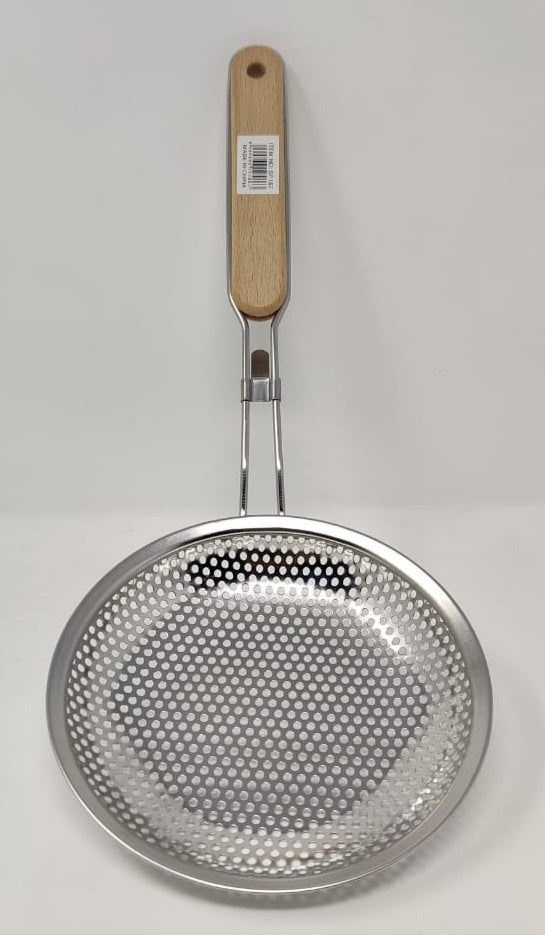 GENERIC Spoon Strainer Stainless Steel and Wood Handle Medium Frying SP167