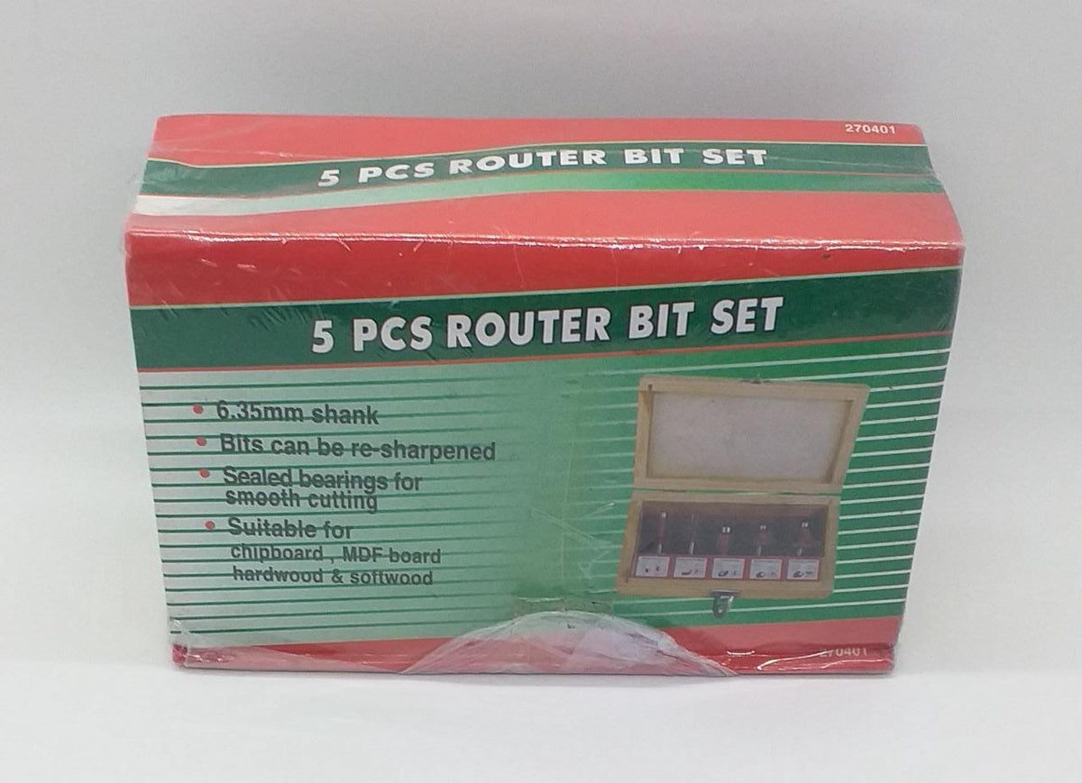 Router Bit Set 5PC 270401 Wood Box