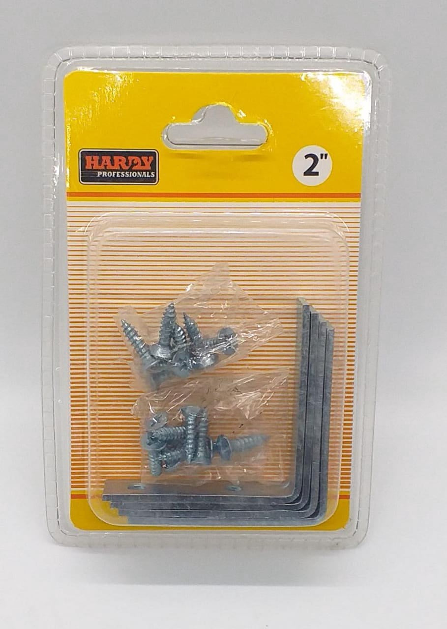 HARDY Angle Corner Bracket 2" 4PCS Pk W/SCREW