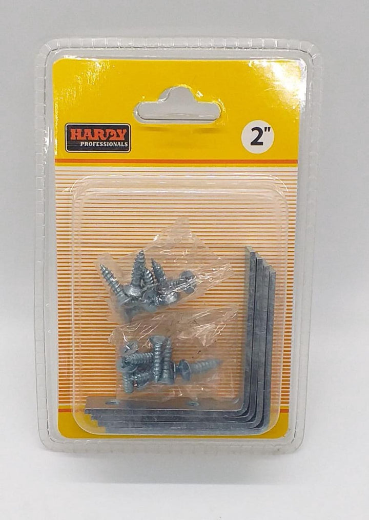 HARDY Angle Corner Bracket 2" 4PCS Pk W/SCREW