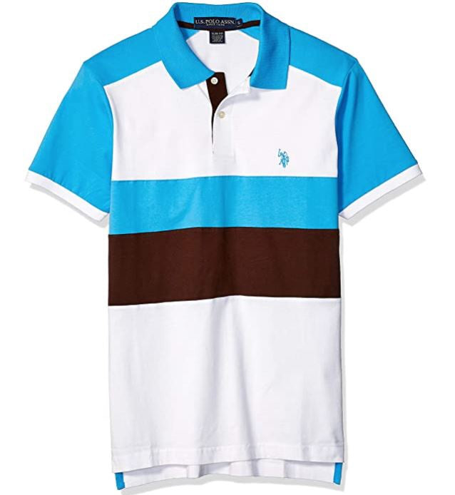 US POLO ASSN. Men Shirt Polo Us Polo Ocean Stripe Slim Fit