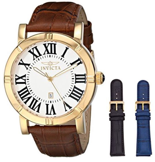 INVICTA Watch Men's Specialty Set 42MM Stainless Steel and Leather Strap Quartz MULTI-COLOR 13971