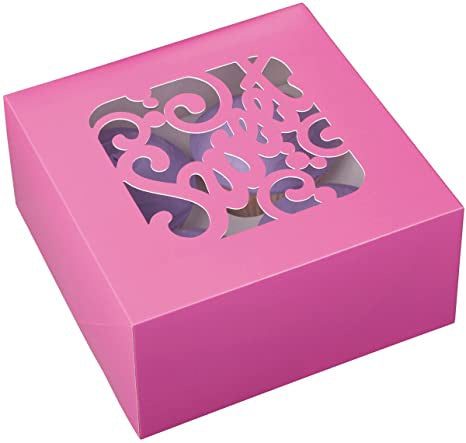 WILTON Baking Cupcake Boxes 3PCS 6.25" X 6.25" X 3" Holds 4 Cupcakes 415-0946