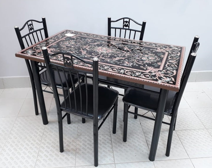 Glass Dining Table A20-12 with 4 Chair Set