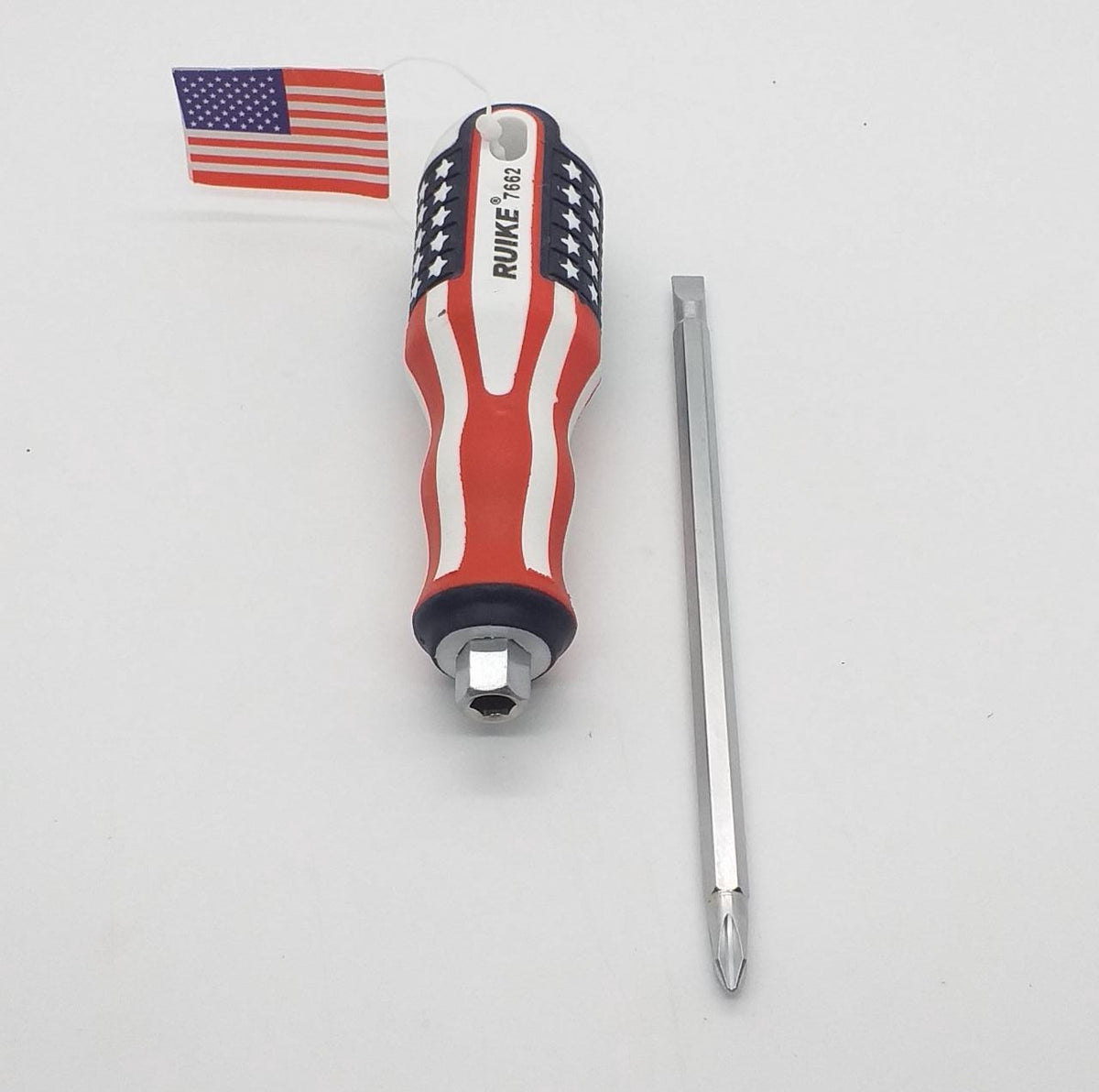 Screwdriver 6" 2 IN 1 Ruike 7662 RED/WHITE & Blue