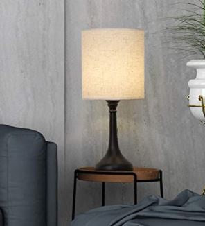 HAITRAL Table Lamp Small Set of 2 Modern Black OFFICE/BEDROOM/LIVING Room (HT-TH85-02X2)