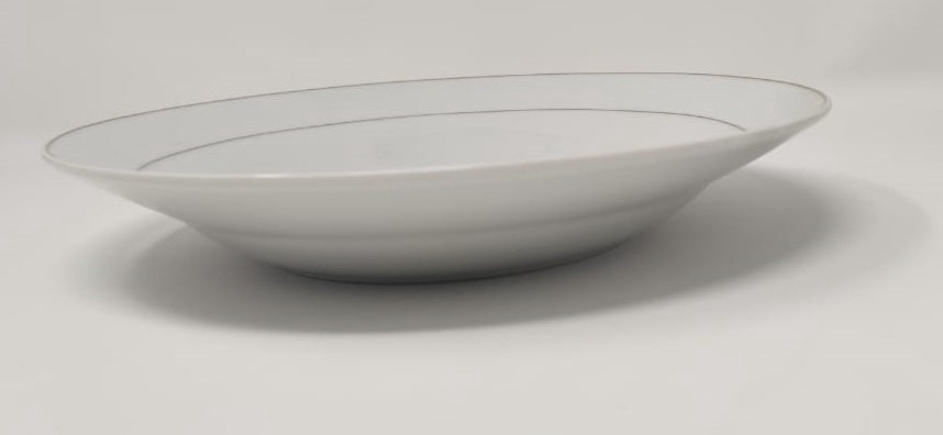 Plate Ware White with SILVER/GOLD Strip PU232