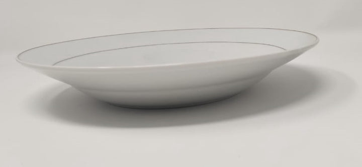 Plate Ware White with SILVER/GOLD Strip PU232