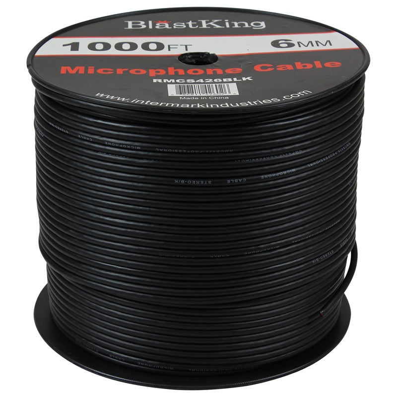 BLASTKING Microphone Cable I-RMCS426BLK Yds 6MM Sold Per Yard