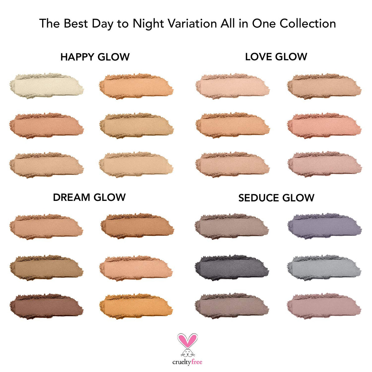 ELLEN TRACY Makeup Eye Shadow Palette with Mirror 24 Varied Shades From Nudes to Smokey IN Shimmery and Matte Eyeshadow Shades