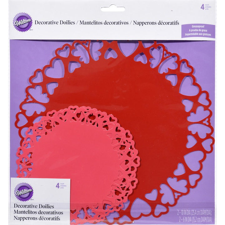 WILTON Baking Decorative Doilies 10" & 6" 4PCS 2104-0449