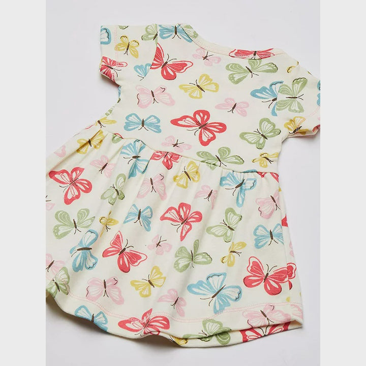 TOUCHED BY NATURE Baby Dress Touch by Nature Short Sleeve Print Butterflies 2PACK
