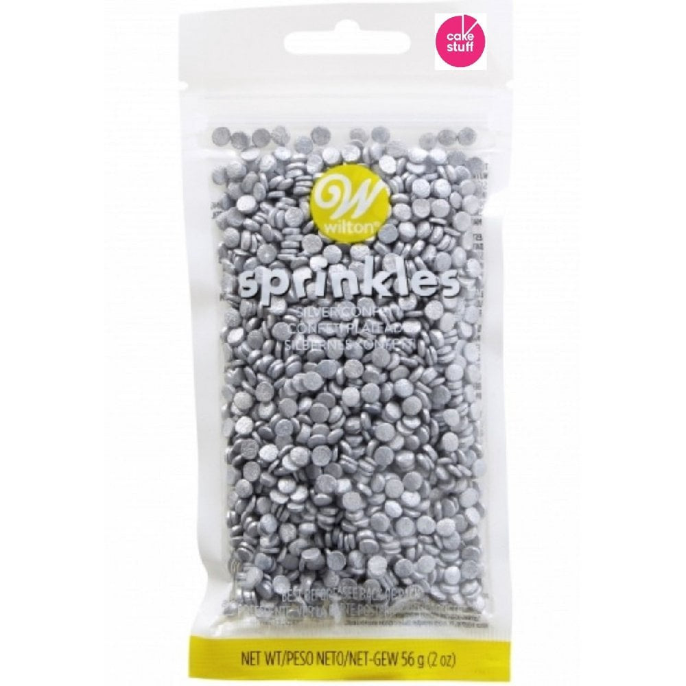 WILTON Baking Sprinkles Confetti Silver 03-3078 2OZ 56G