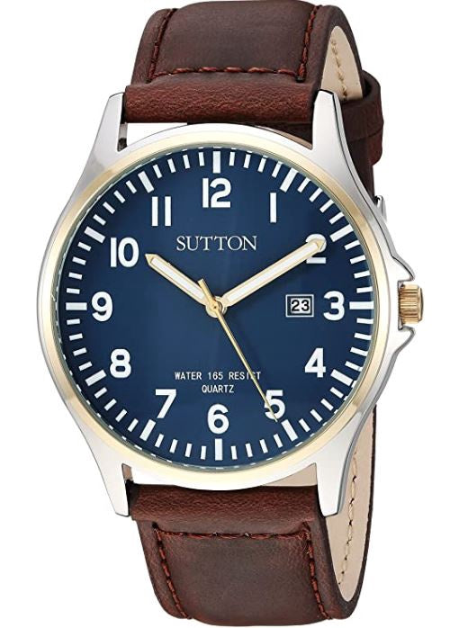 ARMITRON Watch Sutton by Men's Function Brown Leather Strap