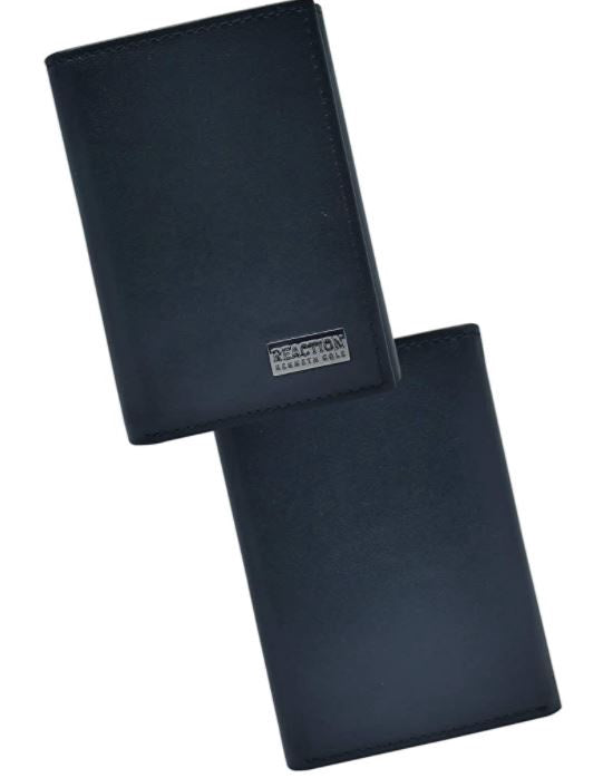 KENNETH COLE Wallet Men Reaction Rfid Genuine Leather Slim Trifold IN Gift Box