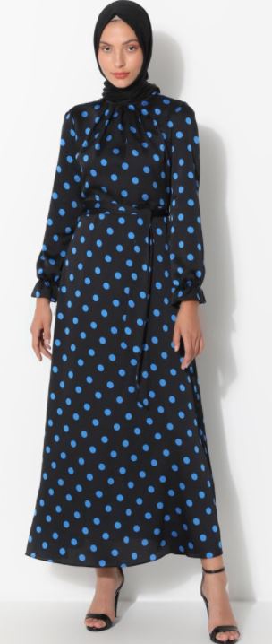 GENERIC Dress Casual Blue Polka Dots